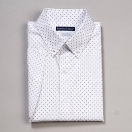 Mens Preswick & Moore(R) Regular Fit Short Sleeve Dot Dress Shirt