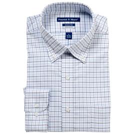 Mens Preswick & Moore Regular Fit Oxford Dress Shirt - Blue Check