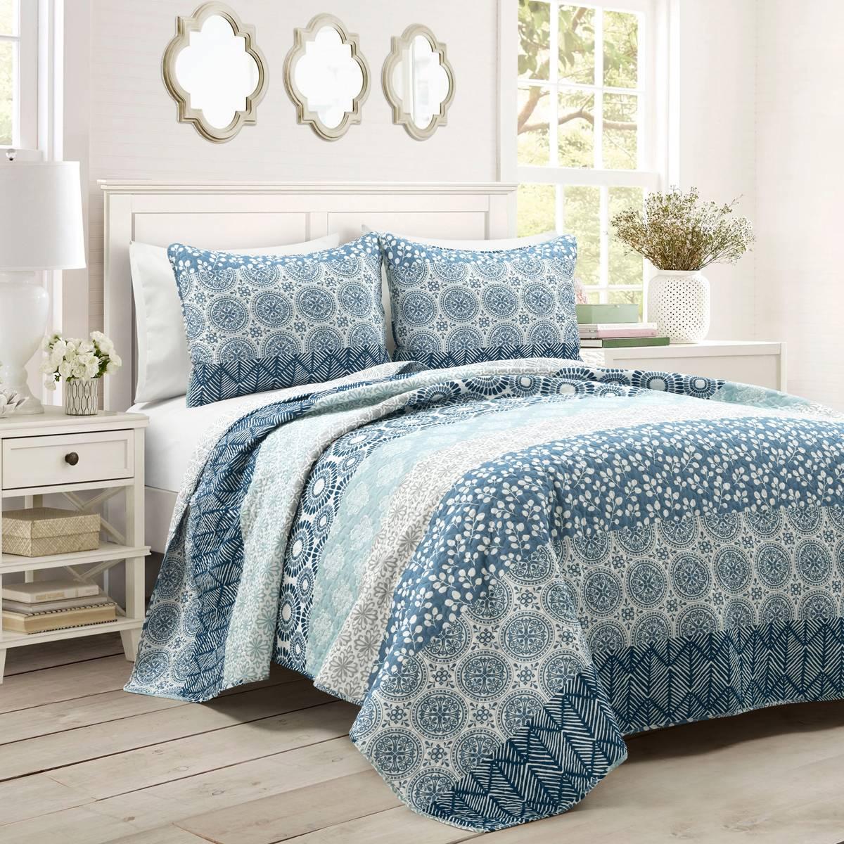 Bohemian Stripe Cotton Quilt Set