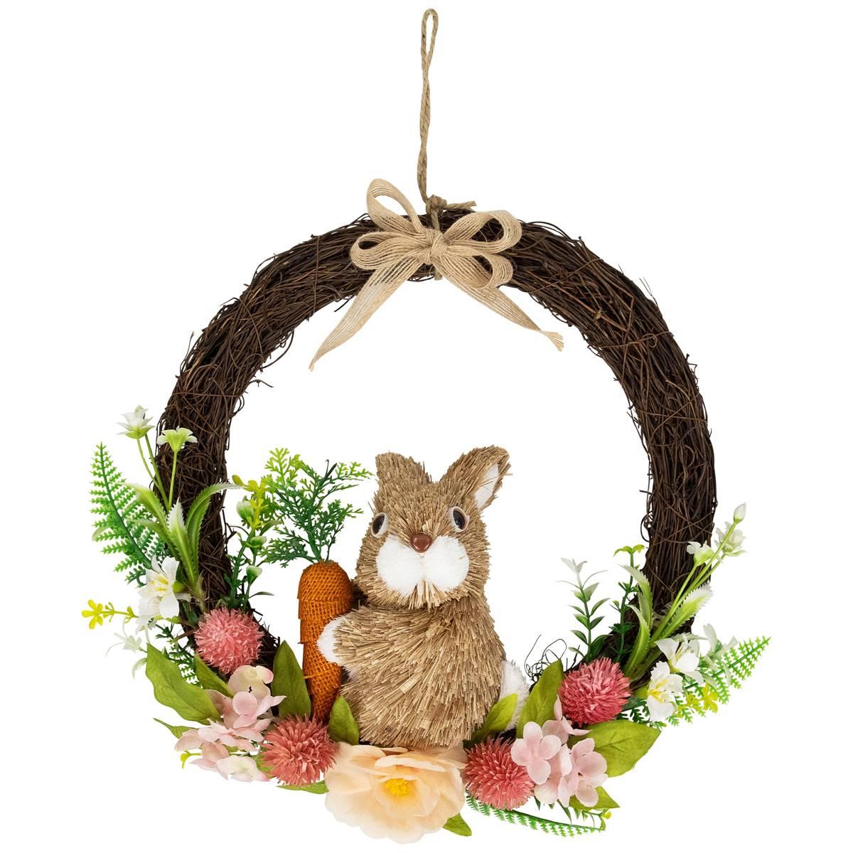 Northlight Seasonal Floral Grapevine & Bunny Easter Wreath
