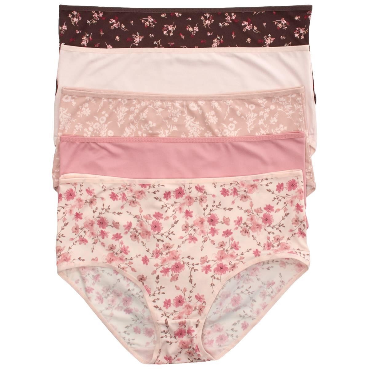 Plus Suze Laura Ashley(R) 5pk Micro Brief Panties - LS8647-5PKC