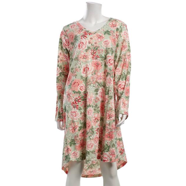 Plus Size Karen Neuburger Long Sleeve Forest Rose Nightshirt