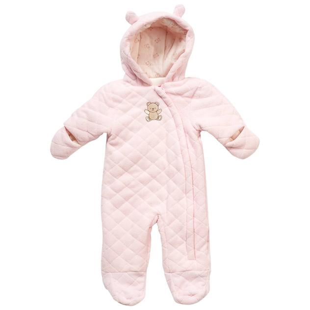 Baby Girl (NB-9M) Wippette® Bear Quilted Fleece Pramsuit