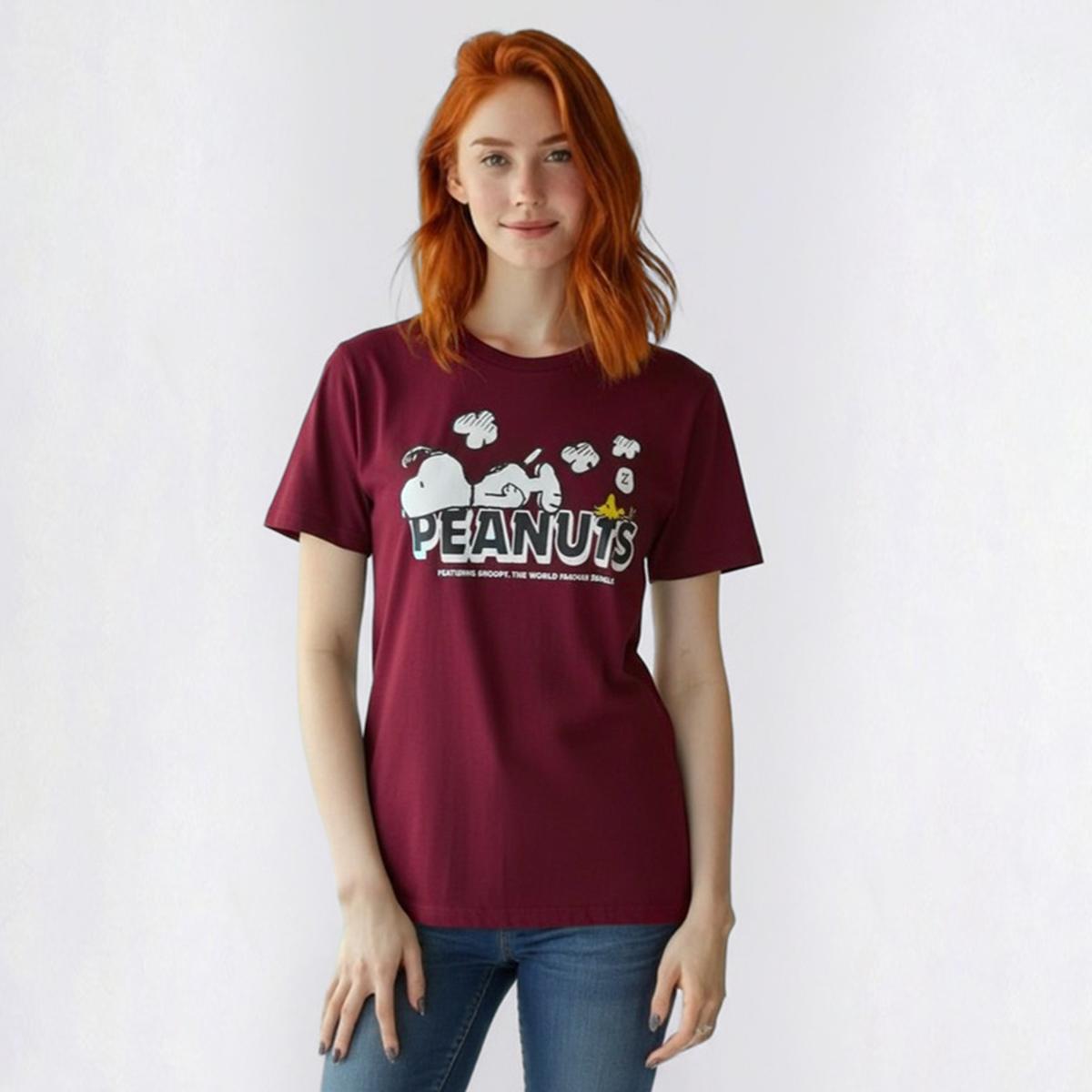 Juniors Hybrid Promotions Peanuts Snoopy Boyfriend Tee