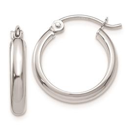 Gold Classics(tm) 14kt. White Gold 12x2.75mm Hoop Earrings