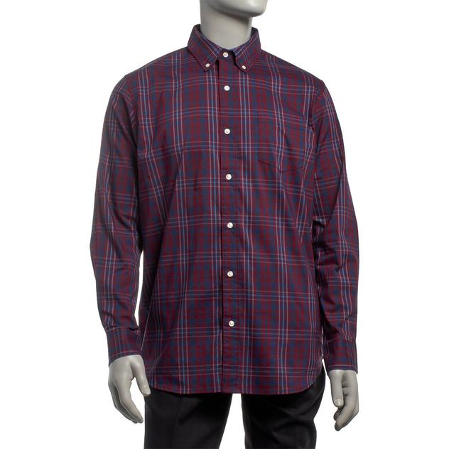Mens Architect® Regular Fit Plaid Button Down Shirt - Zinfandel