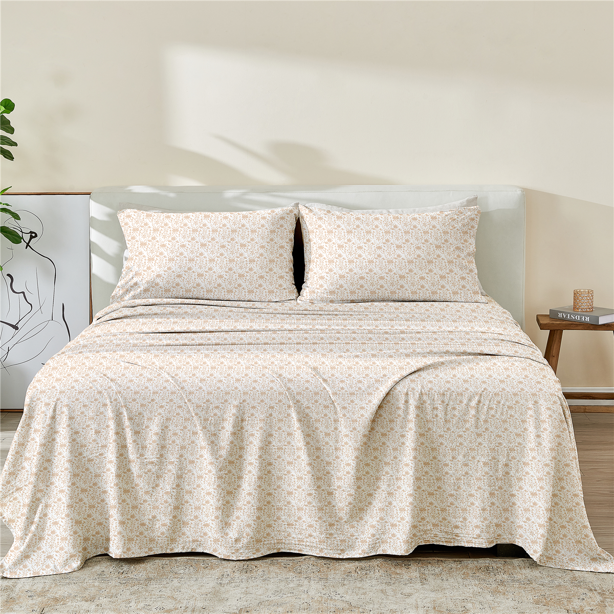 Patina Vie Maison Killian Microfiber Diamond Flower Sheet Set