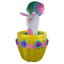 Northlight Seasonal 5.5ft Inflatable Easter Bunny Basket Decor