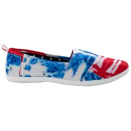 Womens Ashley Blue Americana Canvas Tie Dye Slip On Flats