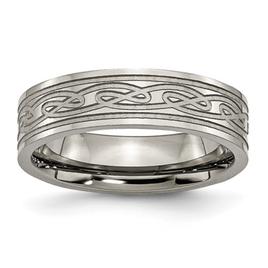 Mens Endless Affection(tm) Laser Etched Celtic Knot 6mm Band