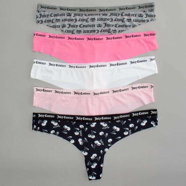 Juniors Juicy Couture 5pk. Micro Thong Panties - JC8239-5PKFB