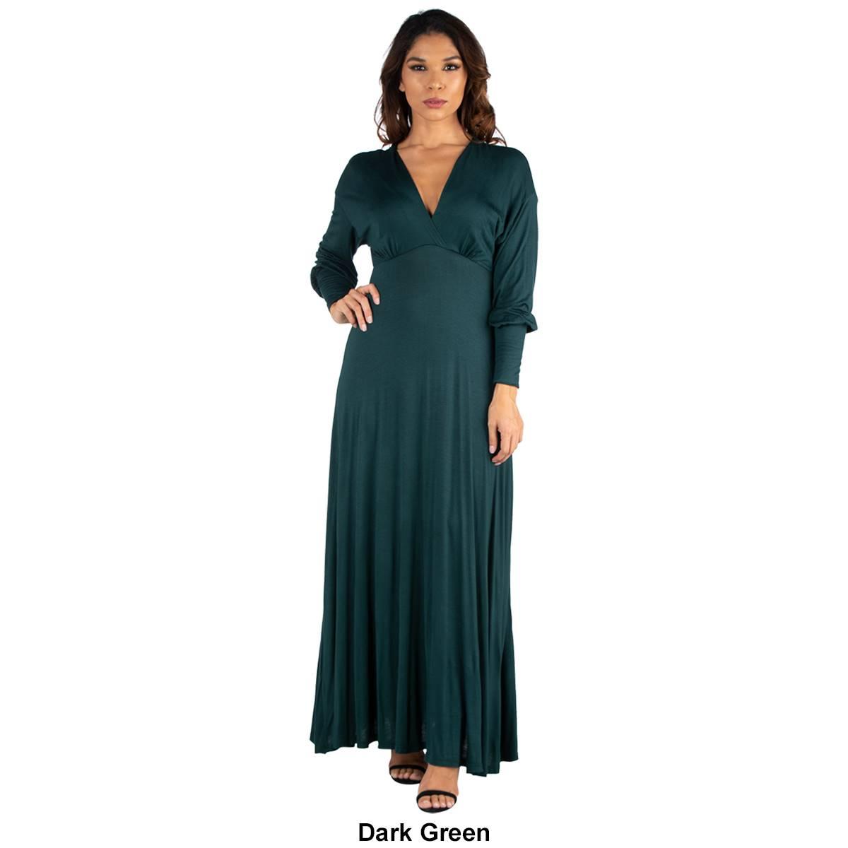 Womens 24/7 Comfort Apparel V-Neck A-Line Dress