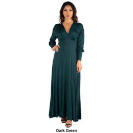 Womens 24/7 Comfort Apparel V-Neck A-Line Dress