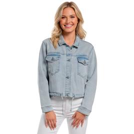 Womens Baccini Self Drawcord Waistband Cropped Denim Jacket