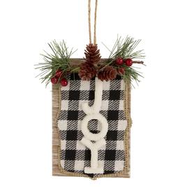 Northlight Seasonal 4.75in. Buffalo Plaid Christmas Sign Ornament