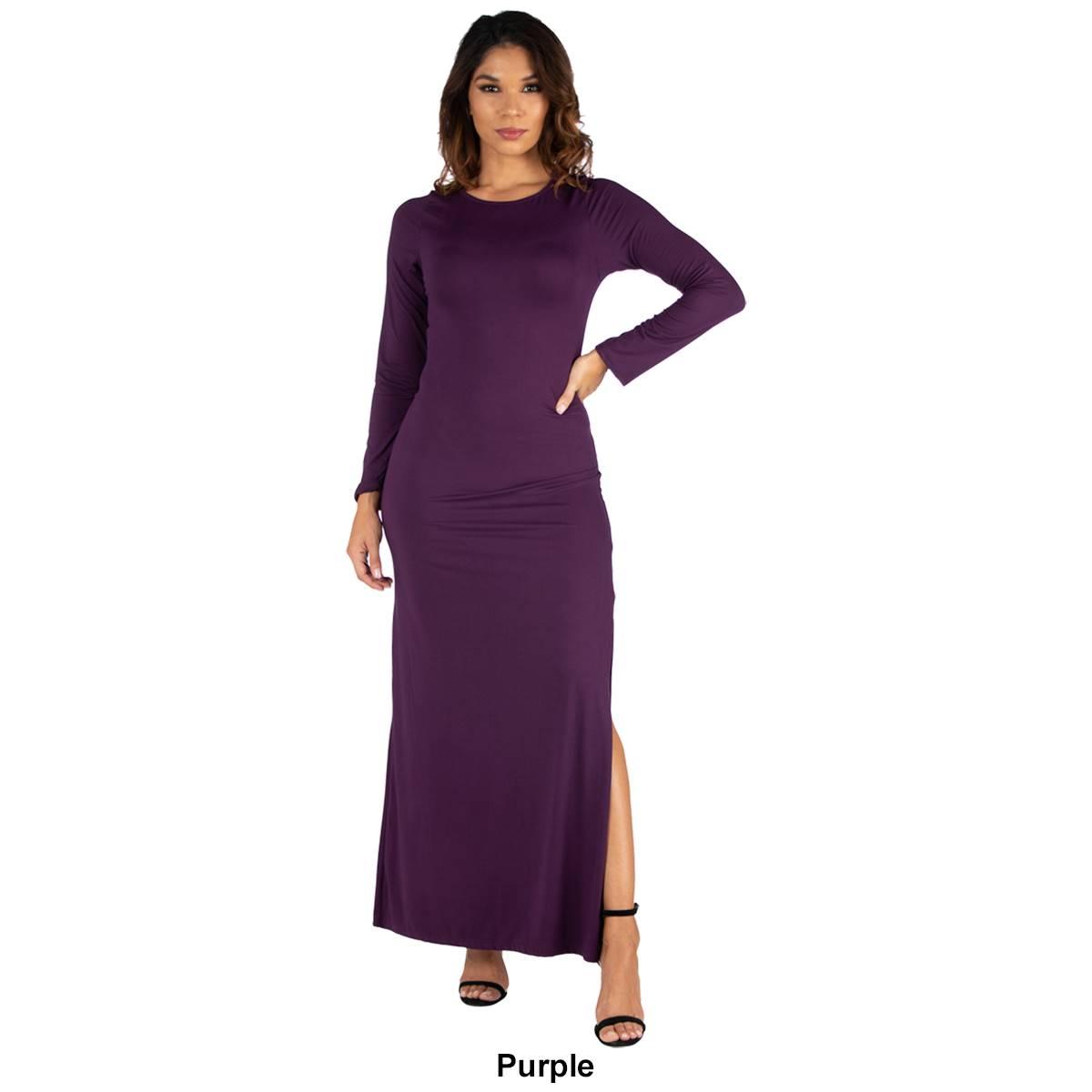 Womens 24/7 Comfort Apparel Long Sleeve Maxi Dress