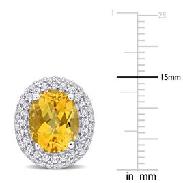 Sophia B 7 4/5ctw. Citrine & White Topaz Stud Earrings