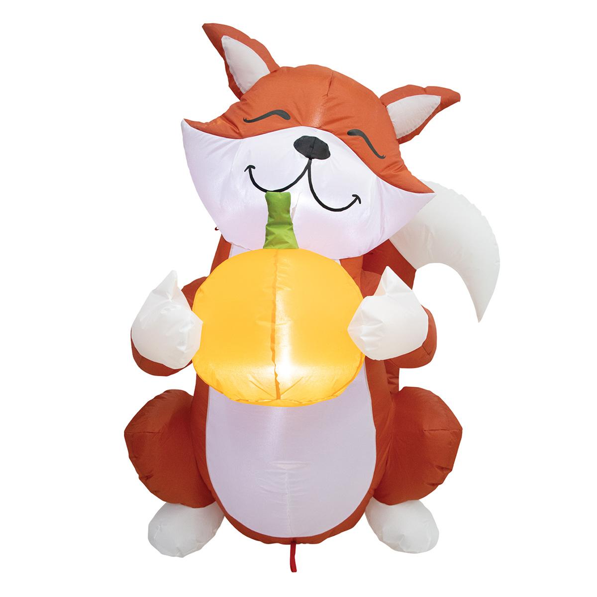 4ft. Inflatable Fox Holding a Pumpkin