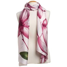 Womens Renshun Purple Floral Oblong Scarf