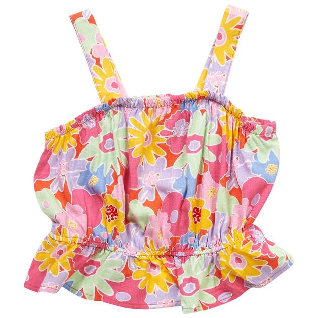 Girls (7-16) Jessica Simpson Floral Linen Tank Top