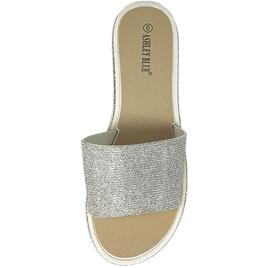 Womens Ashley Blue Glitter Glow Jelly Slide Sandals