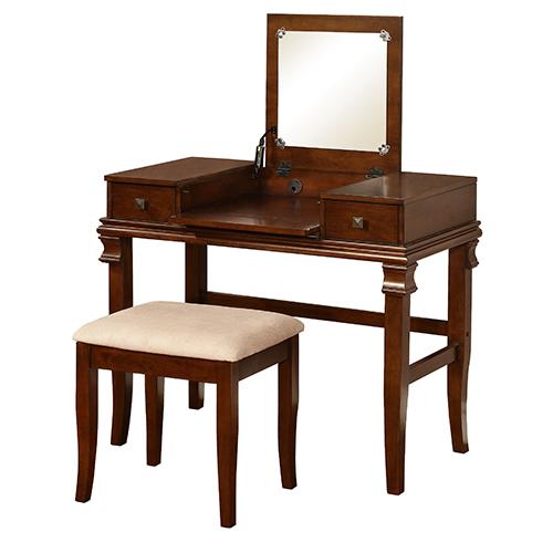 Linon Home Décor  Angela Vanity Set - Walnut
