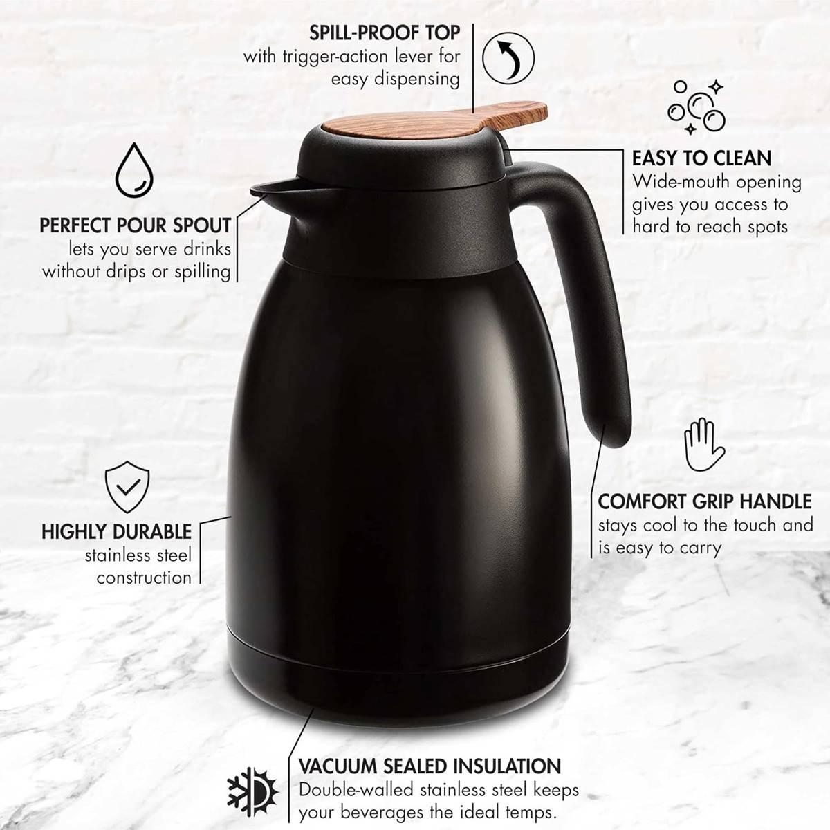 Bryant 1.5-Liter Matte Black Thermal Carafe