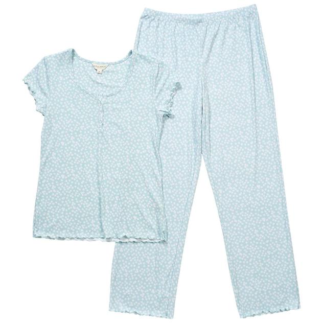 Womens Laura Ashley® Short Sleeve Mini Daisy Pajama Set
