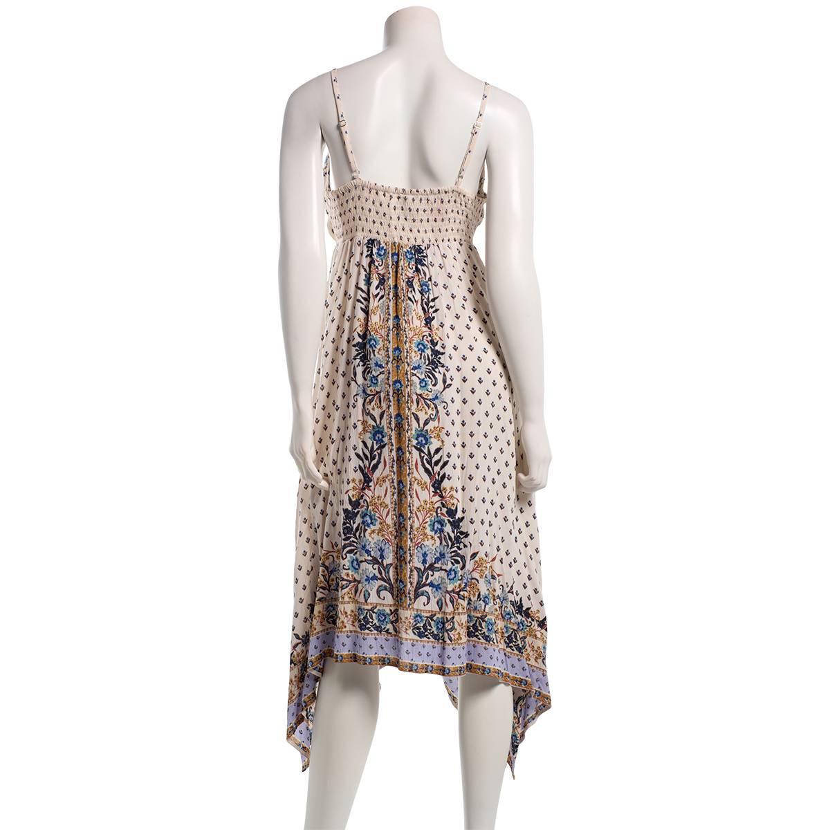 Juniors Angie Floral Scarf Hanky Hem Midi Slip Dress