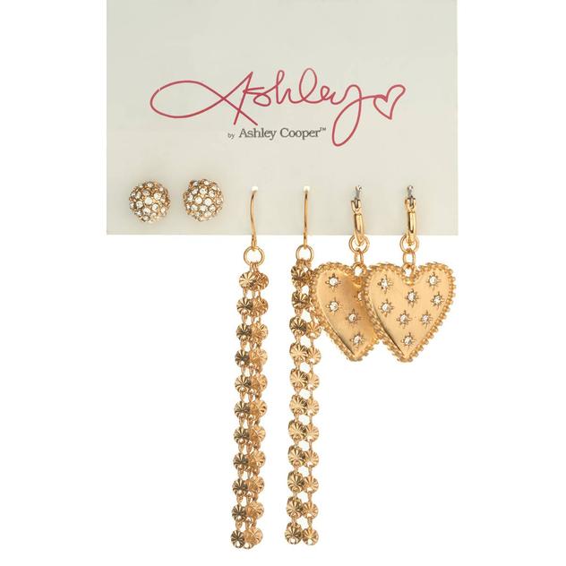 Ashley 3pr. Contemporary Heart Earring Set