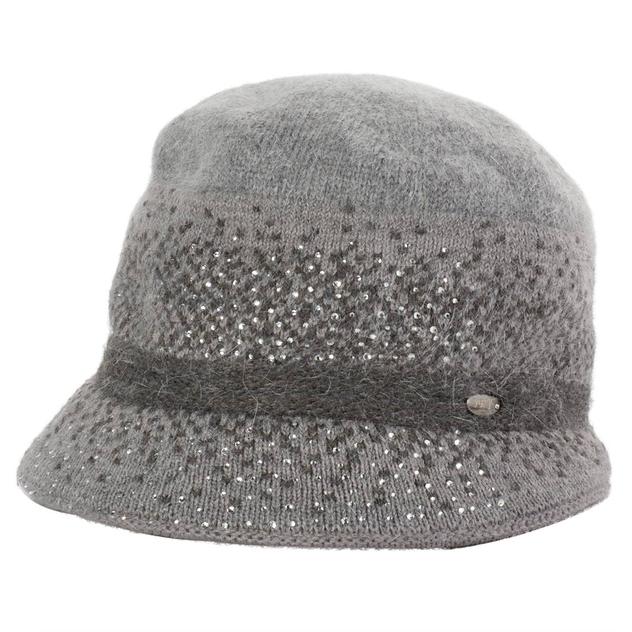 Womens Renshun Speckled Rhinestone Knit Bucket Hat