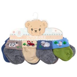 Baby Girl (NB-12M) so''dorable Ib 8pk. Lil Farmer Terry Cuff Socks