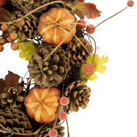 Northlight 14in. Pinecone & Pumpkin Fall Harvest Wreath