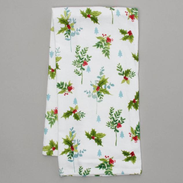 Kay Dee Christmas Morning Holly Toss Dual-Purpose Kitchen Towel