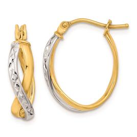 Gold Classics(tm) 14kt. Two-Tone Diamond Cut Twist Earrings