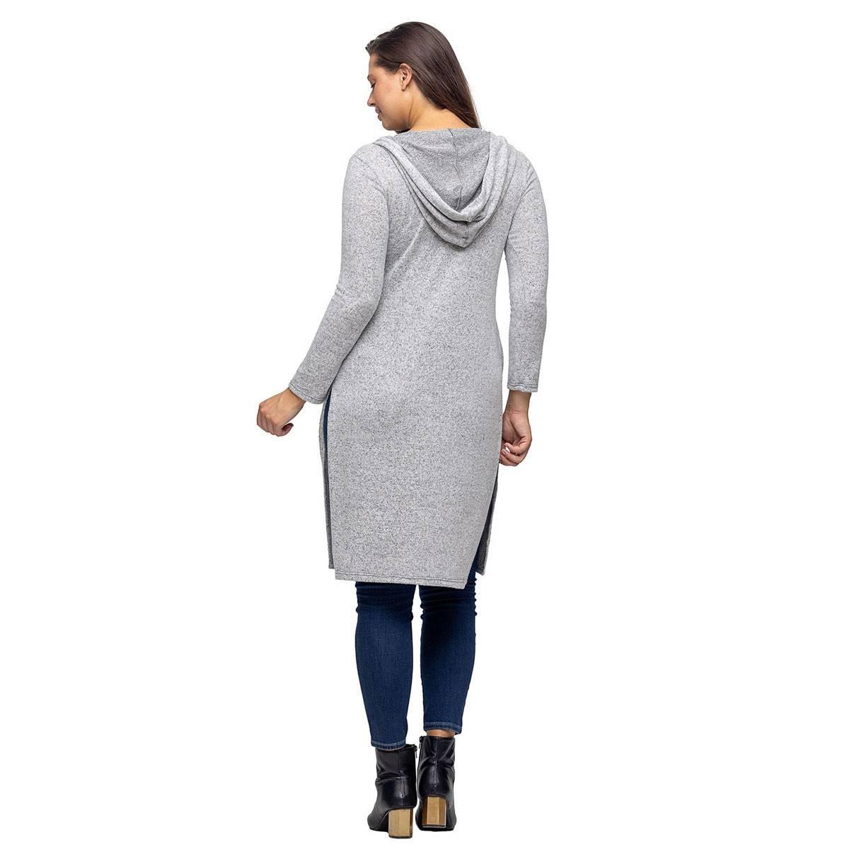 Womens 24/7 Comfort Apparel Long Sleeve Hooded Cardigan Shrug