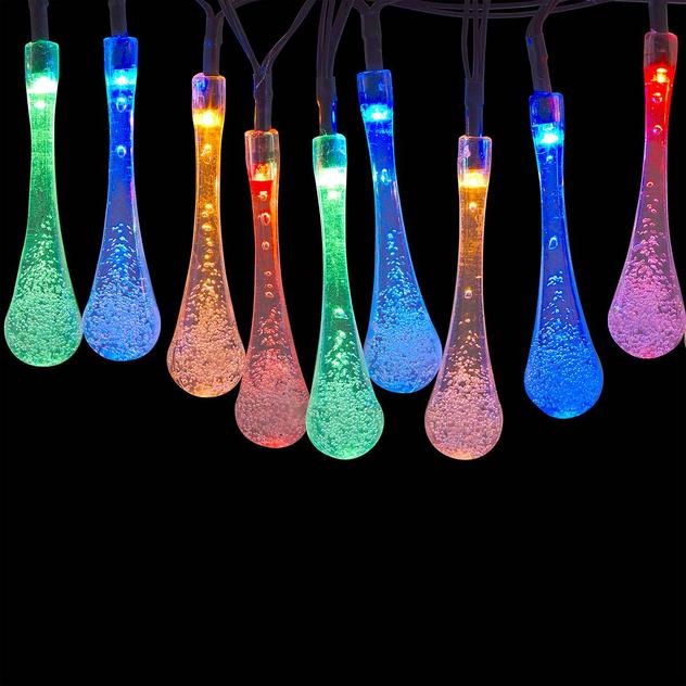 Alpine Solar 20pc. Waterdrop Outdoor String Lights - Set of 2