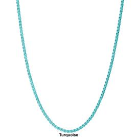 Mens Lynx Stainless Steel Acrylic Coated Box Chain Necklace