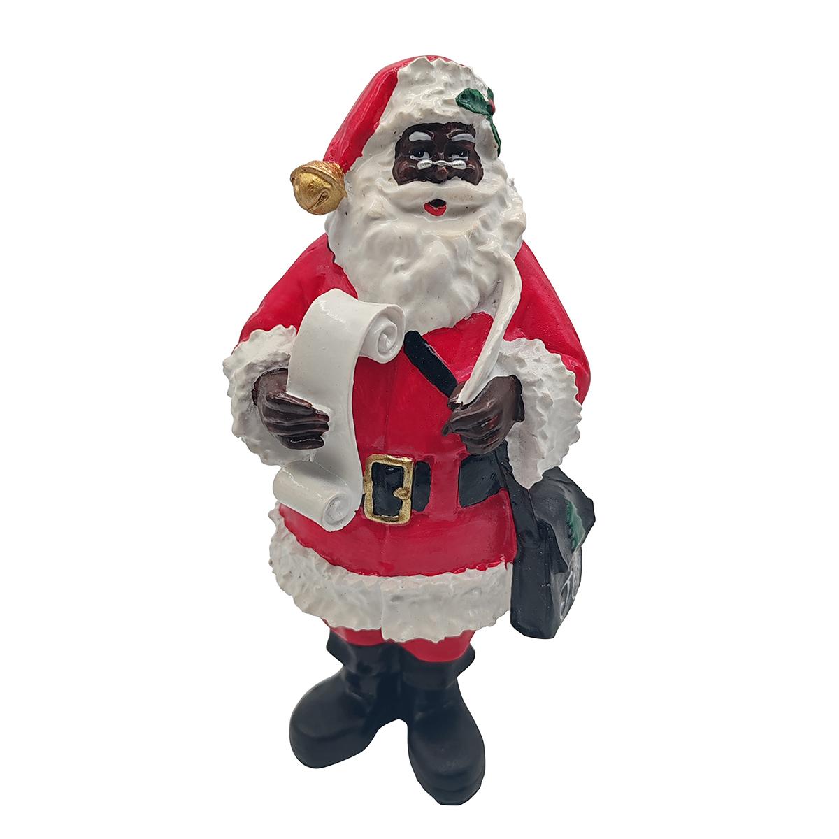 Resin Black Santa with List