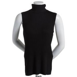 Plus Size Retrology Sleeveless Turtleneck Sweater