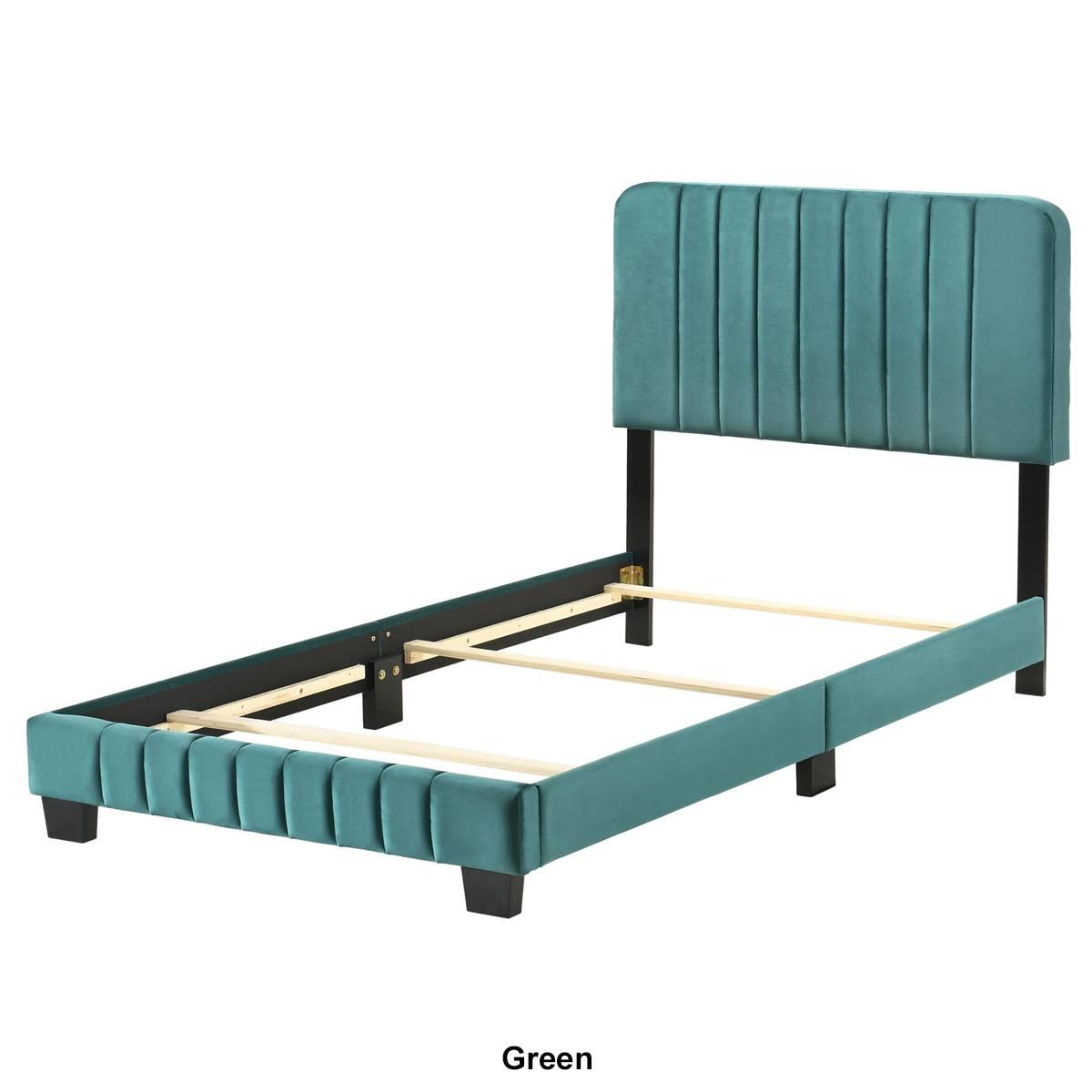 Passion Furniture Lodi Velvet Upholstered Tufted Bed Frame - Twin