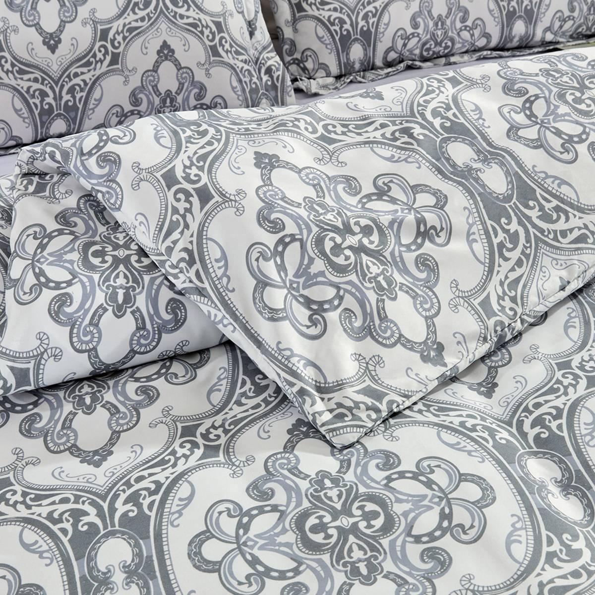 Bibb Home 1800 Series Damask 3pc. Duvet Cover Set