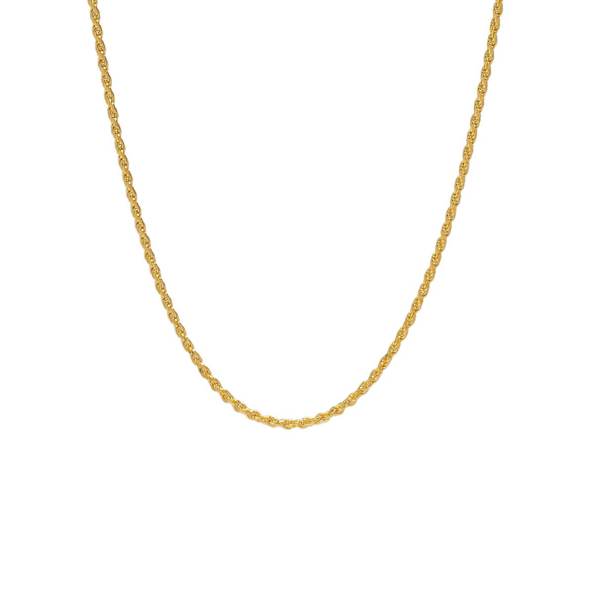 18in. Solid Rope Vermeil Sterling Silver Chain Necklace