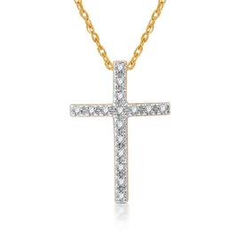Nova Star(R) 1/10cttw. Two-Tone Lab Grown Diamond Cross Pendant
