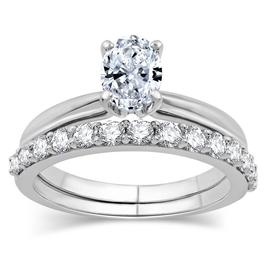 Nova Star(R) 1ctw. Lab Grown Diamond Oval Bridal Set