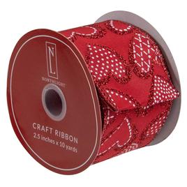Northlight Seasonal 30ft. Dotted Hearts Craft Ribbon