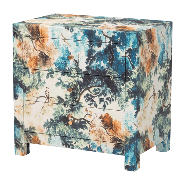Baxton Studio Adeline End Table with Nature Motif