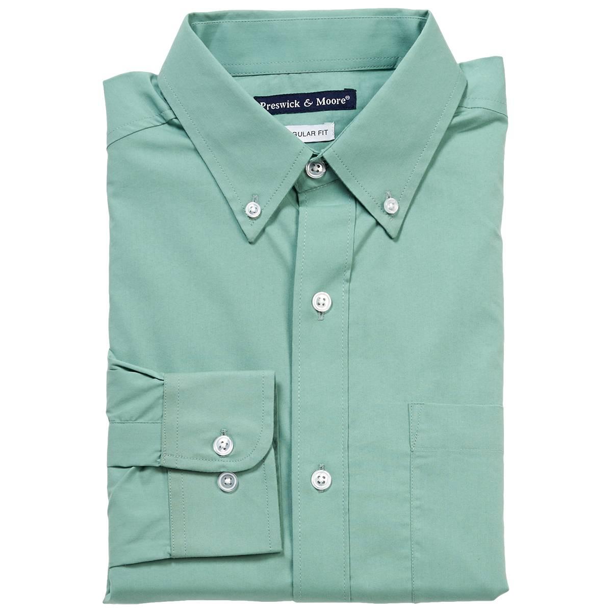 Mens Preswick & Moore® Solid Long Sleeve Dress Shirt - Sage