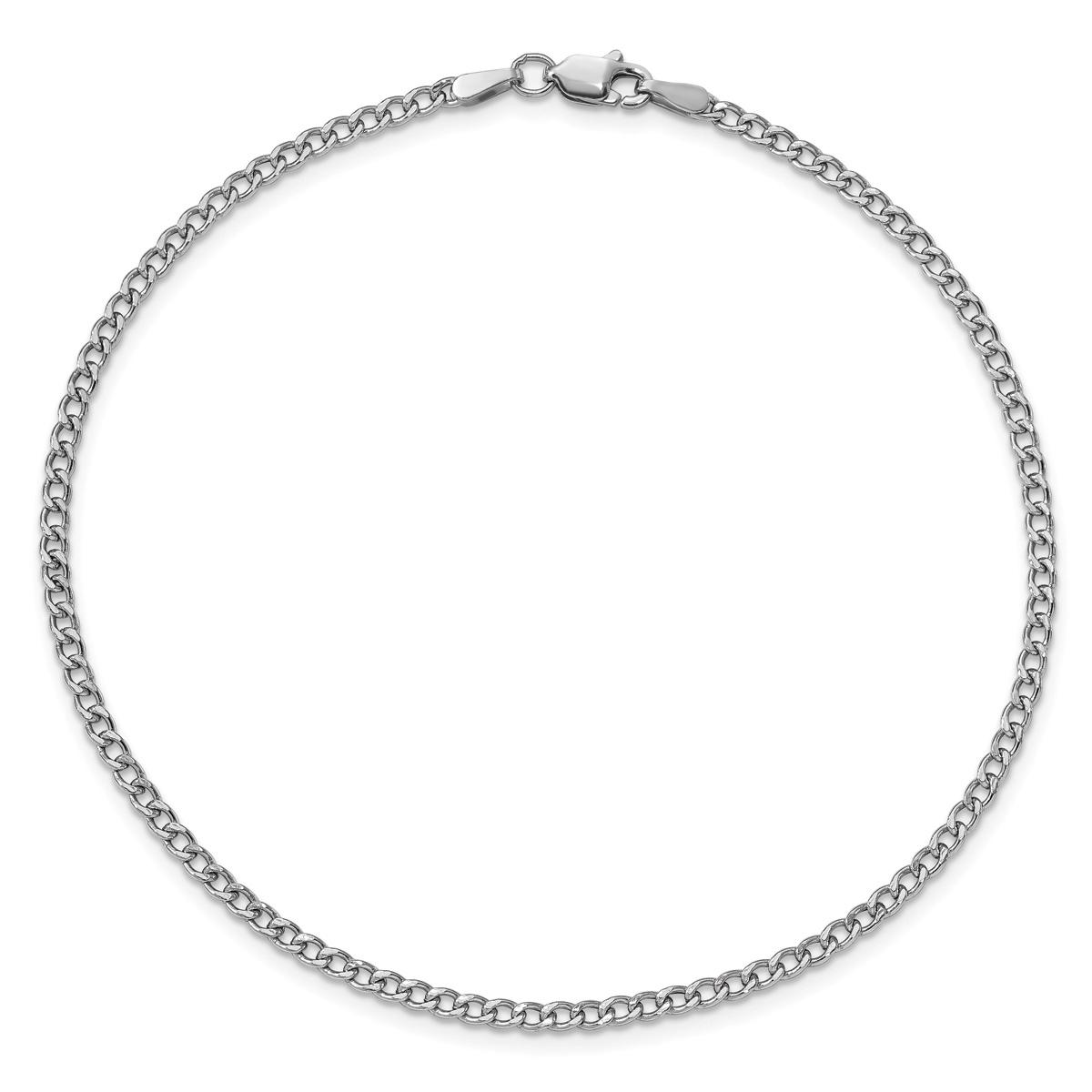 Unisex Gold Classics™ 2.5mm. White Gold Semi Solid Curb Necklace