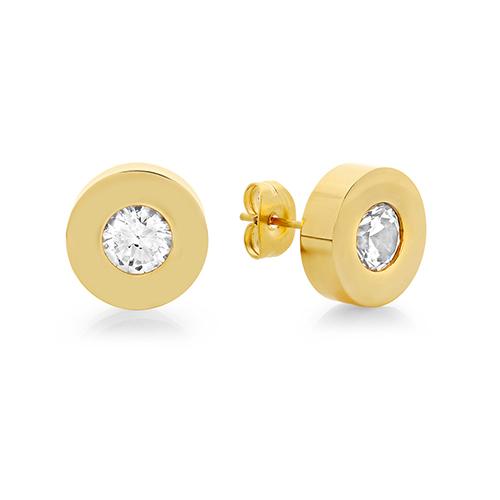 Unisex 18kt. Gold Plated Swarovski(R) Crystal Stud Earrings